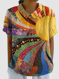 BILIANA | SUNBURST PATCHWORK T-SHIRT