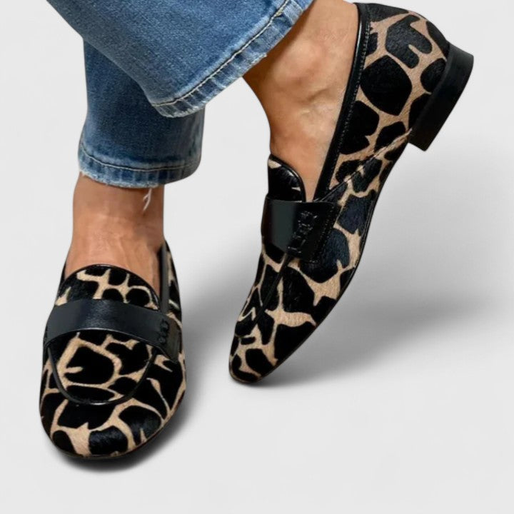 CLYANNE - Animal-Print Trim Loafers