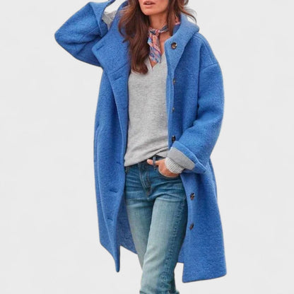 Women's Wool Look Jacket with Collar and Pockets - image 3
