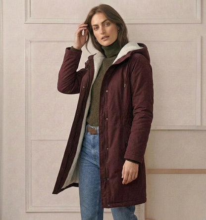Women's Longline Hooded Coat with Adjustable Hood - image 10