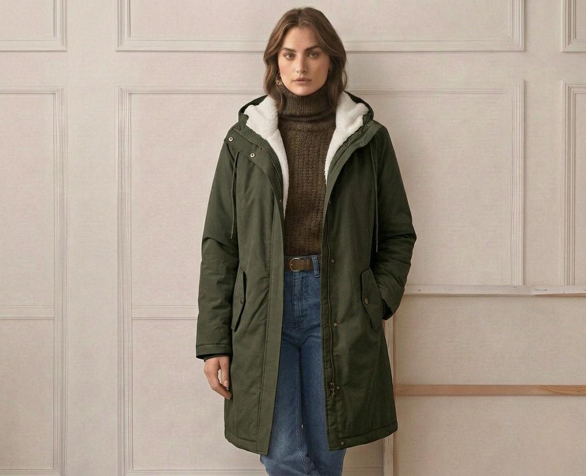 Women's Longline Hooded Coat with Adjustable Hood - image 4