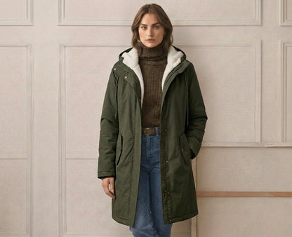 Women's Longline Hooded Coat with Adjustable Hood - image 4