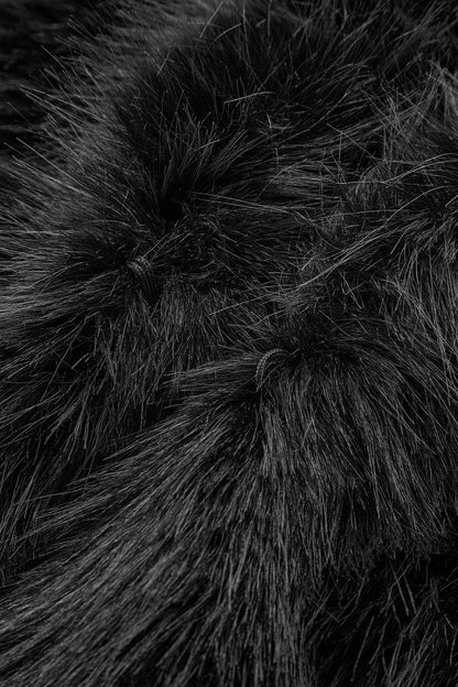 Women's Black Faux Fur Jacket - image 10