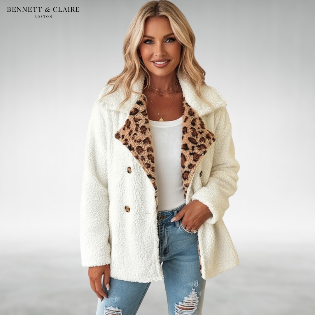 Women's Leopard Print Teddy Coat - image 1