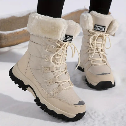 Women's Lace-Up Winter Boots with Faux Fur Lining - image 1