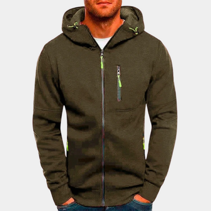 Men's Full Zip Hoodie - olive green