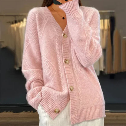 Lena Women's Cardigan – Soft Buttoned Cardigan with Elegant Long Sleeves