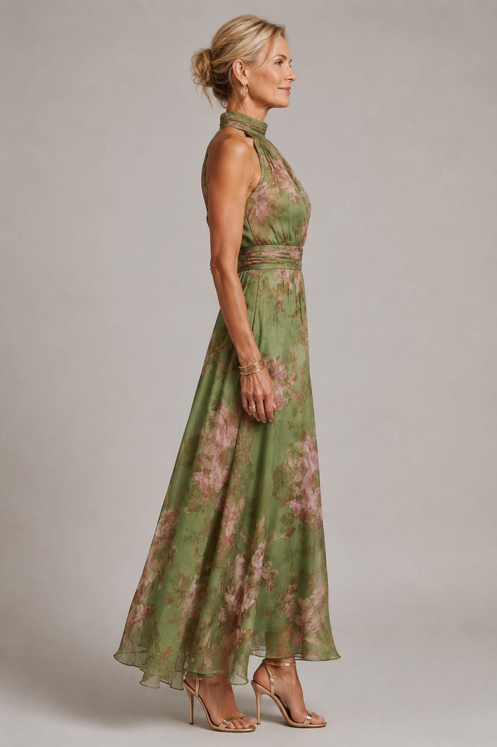 Julie | Floral Halter Neck Dress