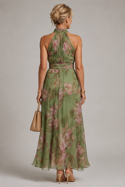 Julie | Floral Halter Neck Dress