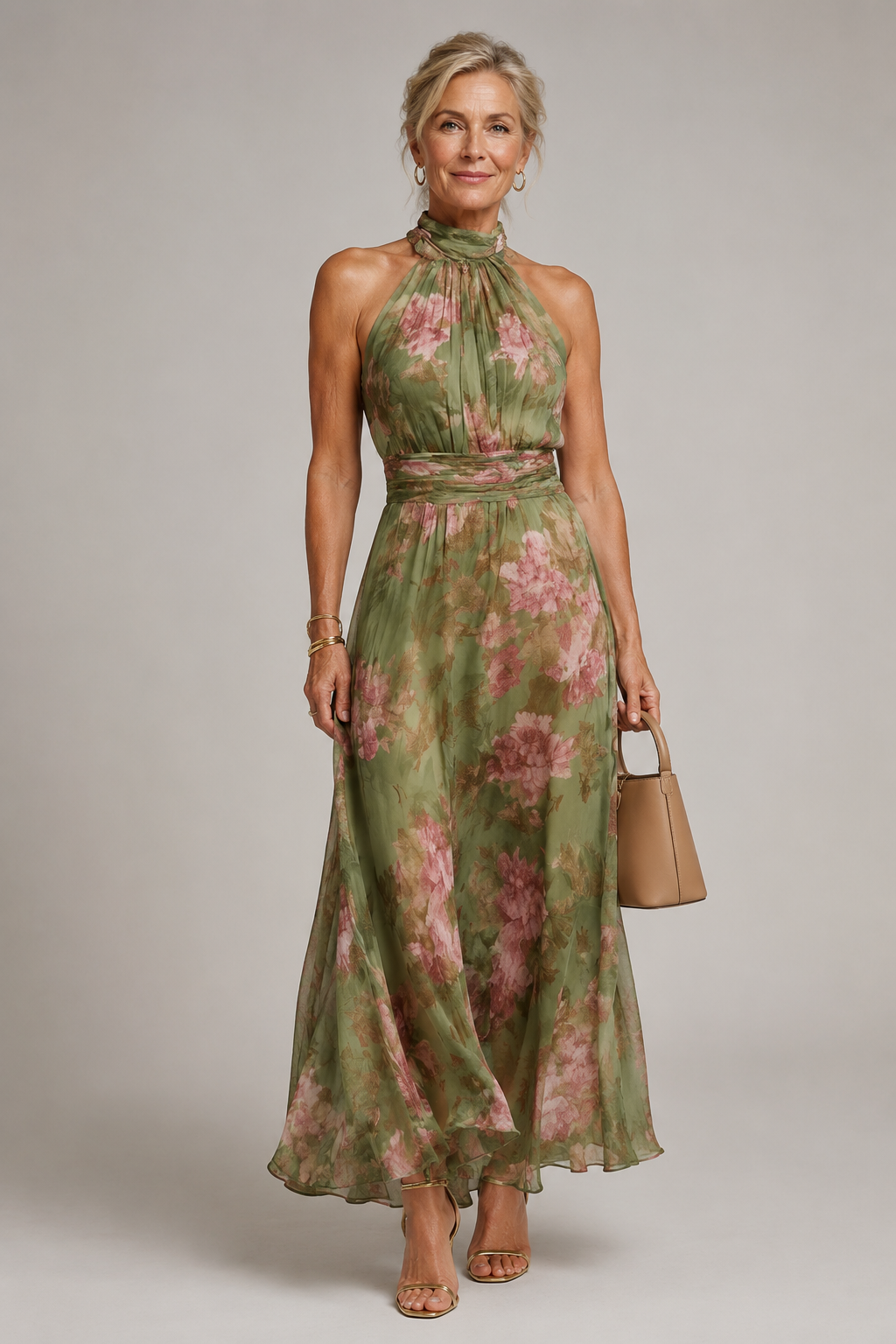 Julie | Floral Halter Neck Dress