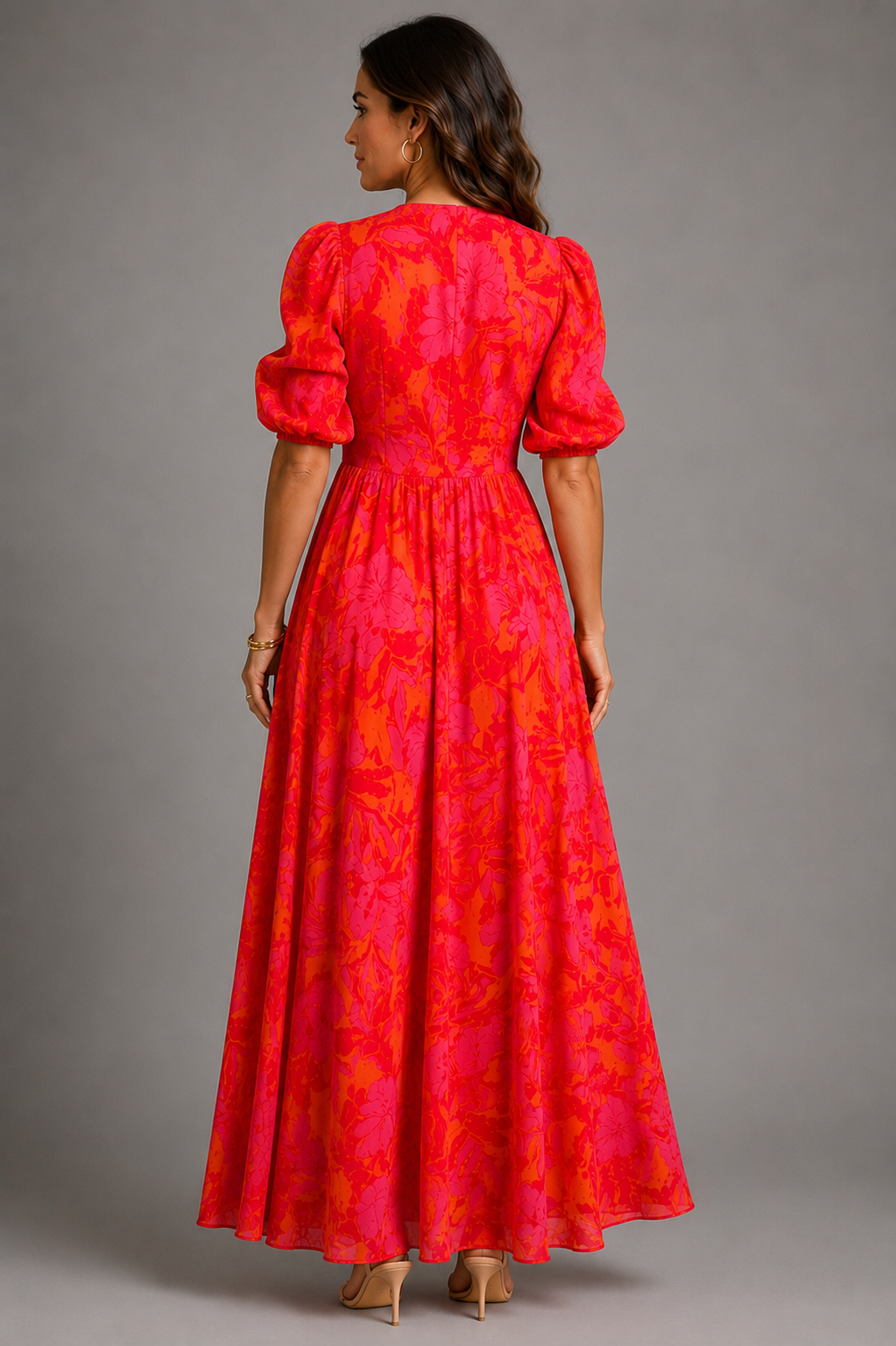 Olympe | Fluid Dress in Pink and Orange