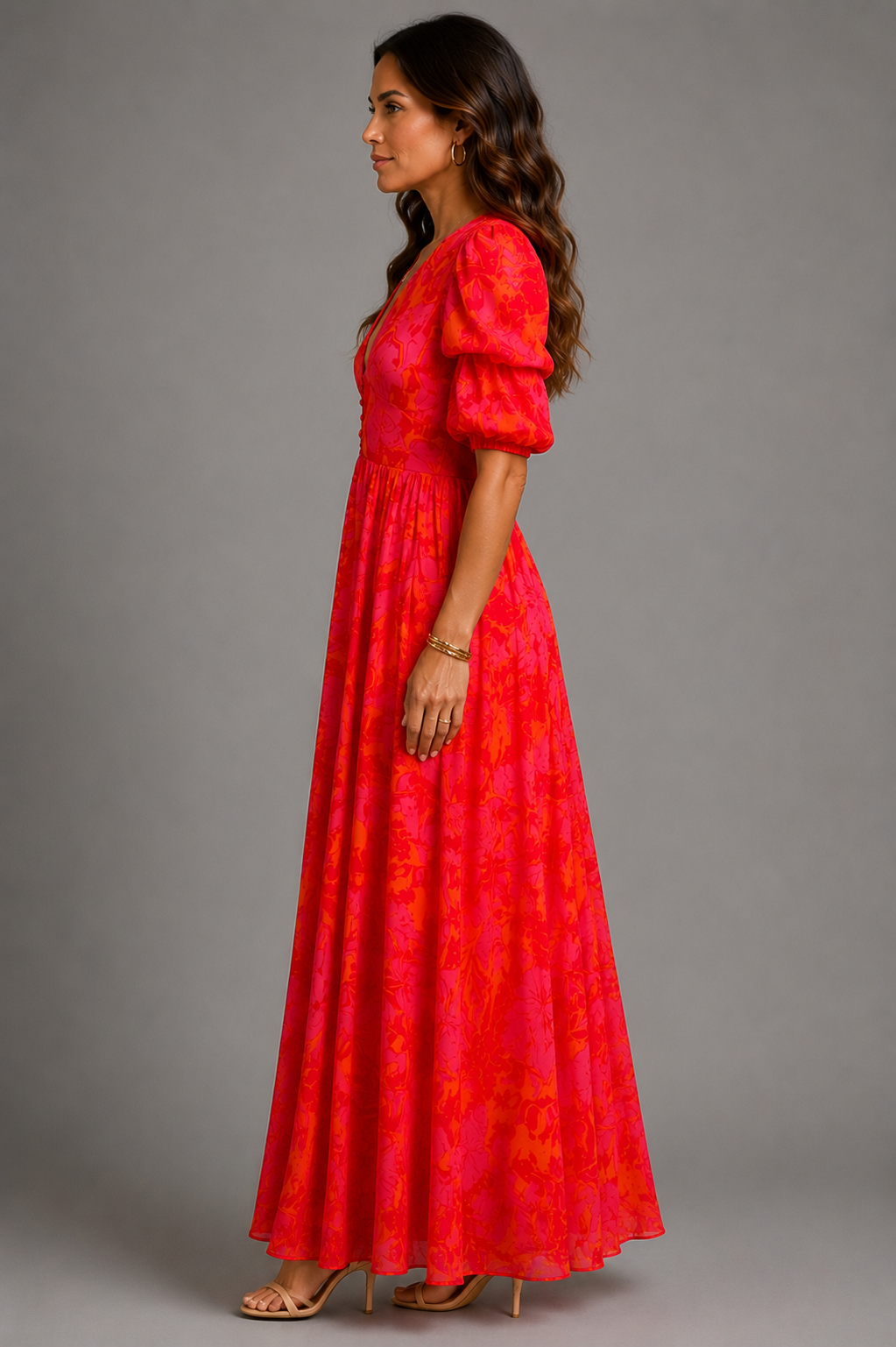 Olympe | Fluid Dress in Pink and Orange