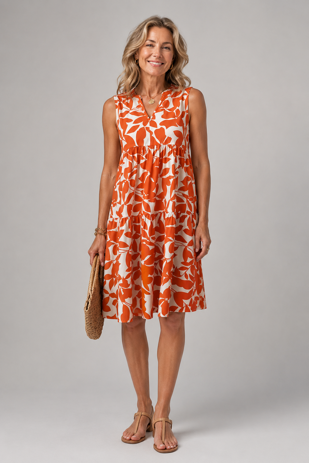 Margot | Midi Floral Dress with V-Neck