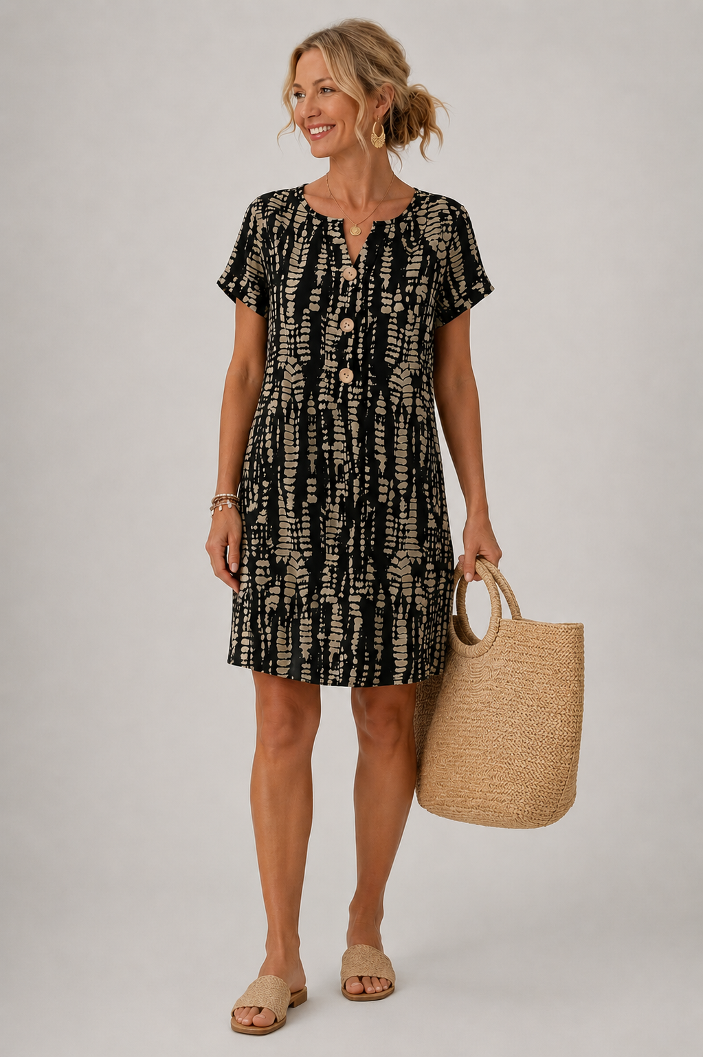 Constance | Colour Block Dress with V-Neck