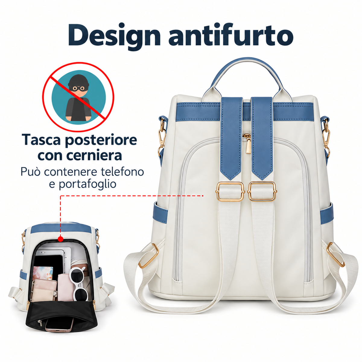 Ambrogia | Lightweight Anti-Theft Backpack