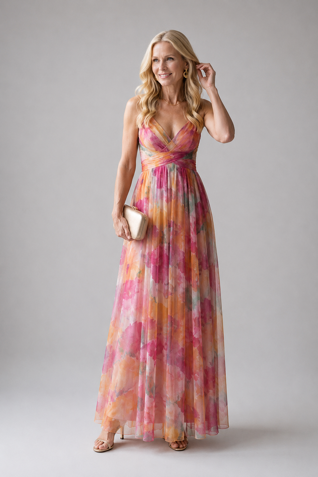 Élise | Maxi Wrap Dress with Ombre Shades