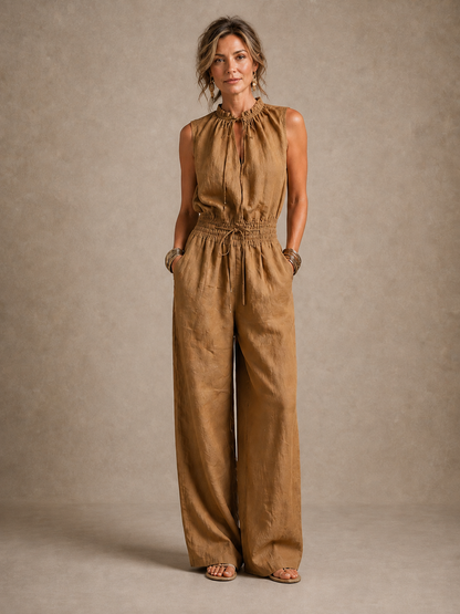 Celia | High Neck Sleeveless Jumpsuit