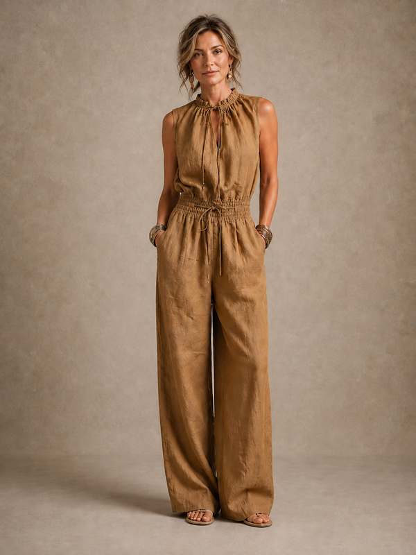 Celia | High Neck Sleeveless Jumpsuit