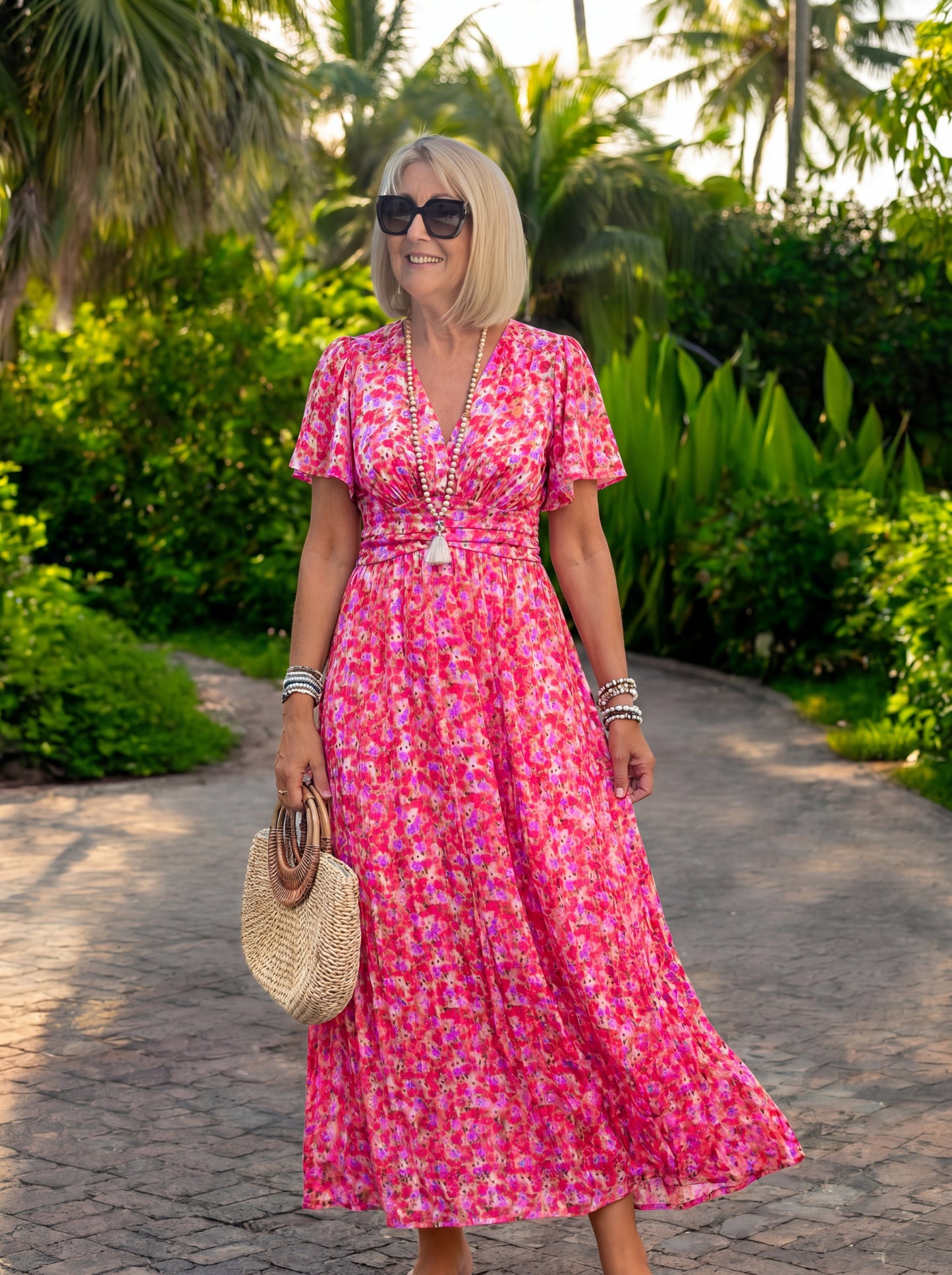 Elis – Long and flowy dress with floral print
