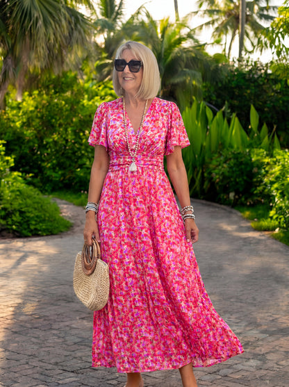 Elis – Long and flowy dress with floral print