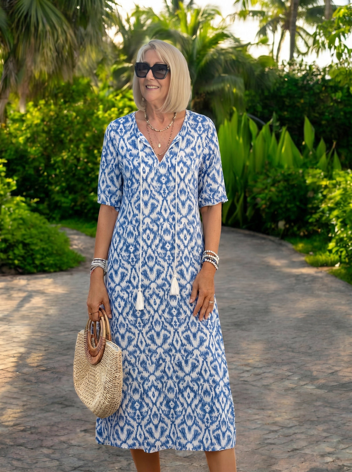 Luna | Relaxed Boho Style Midi Dress