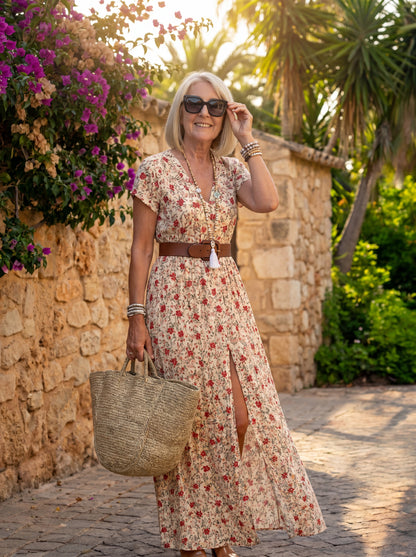 Joselin™ – Long Bohemian Dress with Belt