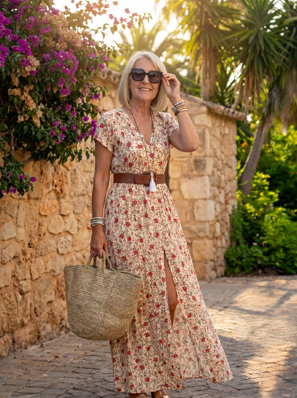 Joselin™ – Long Bohemian Dress with Belt