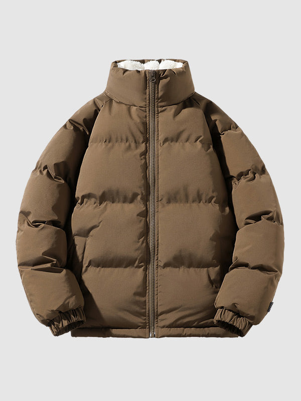 Women's Lined Puffer Jacket - brown