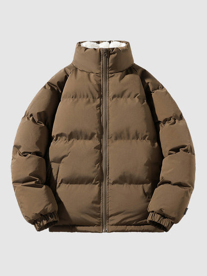 Women's Lined Puffer Jacket - brown