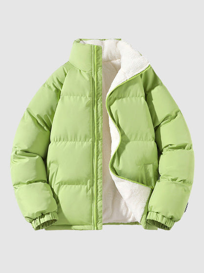Women's Lined Puffer Jacket - green side