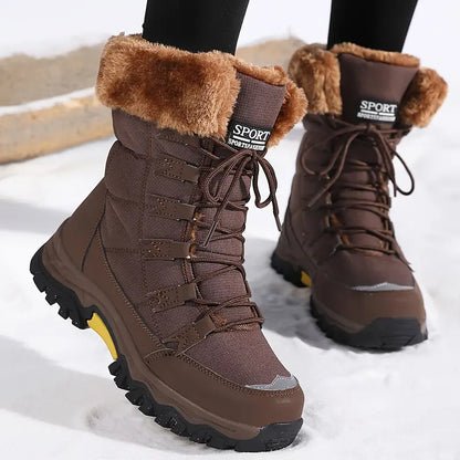 Women's Lace-Up Winter Boots with Faux Fur Lining - image 2