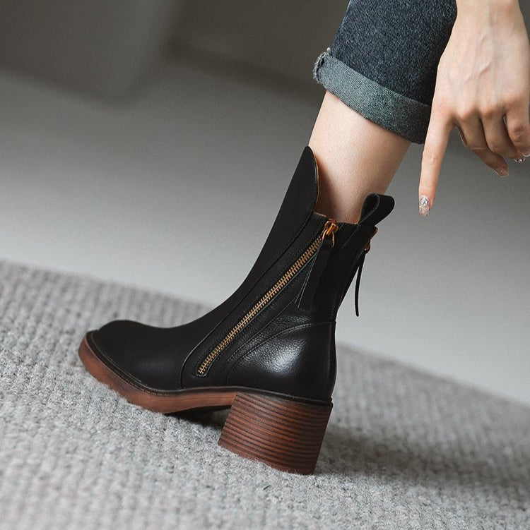 Women's Heeled Ankle Boots with Zip Fastening - image 7