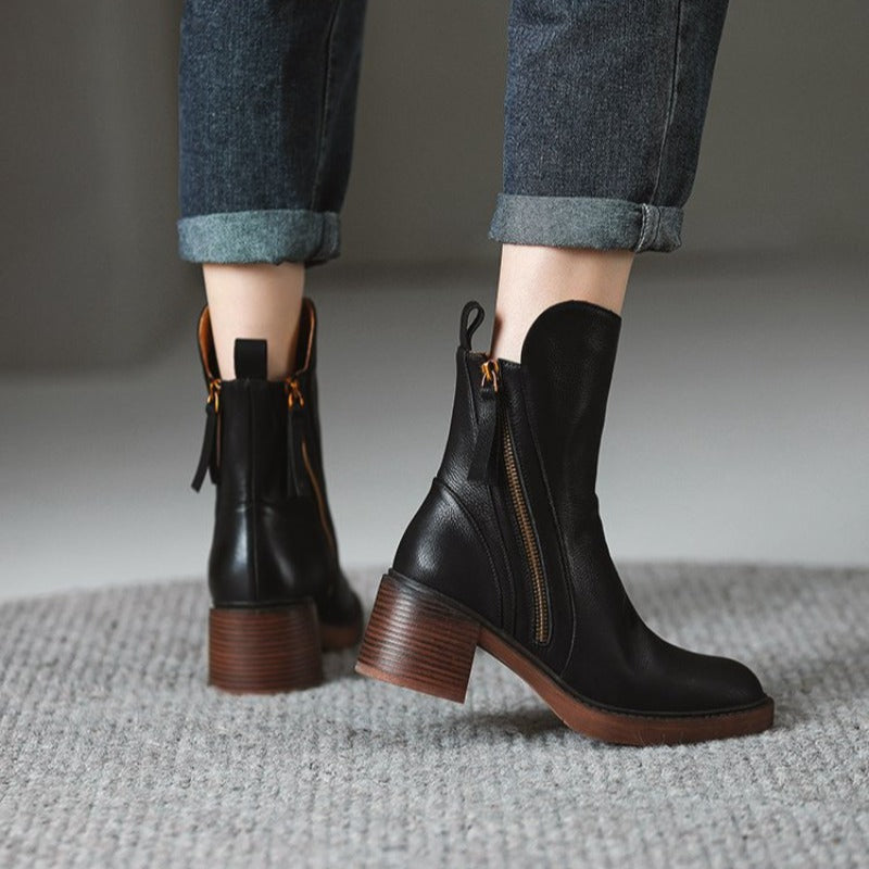 Women's Heeled Ankle Boots with Zip Fastening - image 8