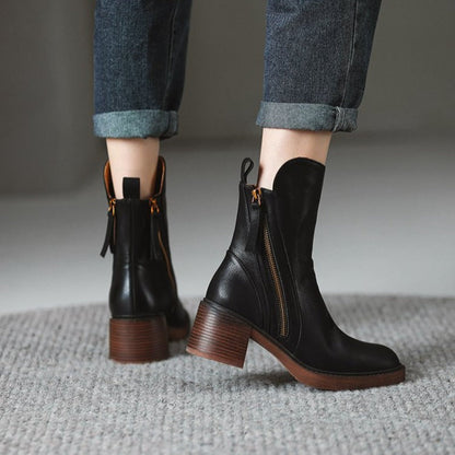 Women's Heeled Ankle Boots with Zip Fastening - image 8