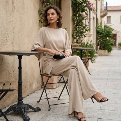 Gabriela | Draped Blouse and Wide Trousers Set