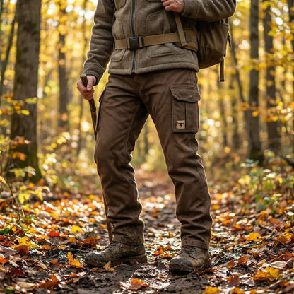 Men's Utility Cargo Trousers with Button Flap Pockets - image 2