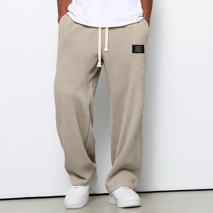 Men's Relaxed Straight Leg Trousers with Adjustable Waistband - image 4