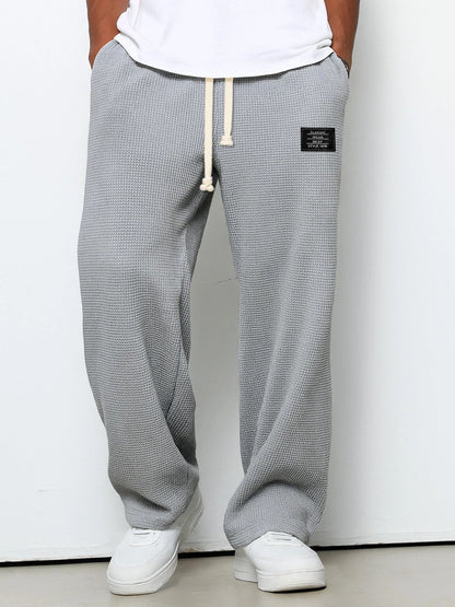 Men's Relaxed Straight Leg Trousers with Adjustable Waistband - image 3