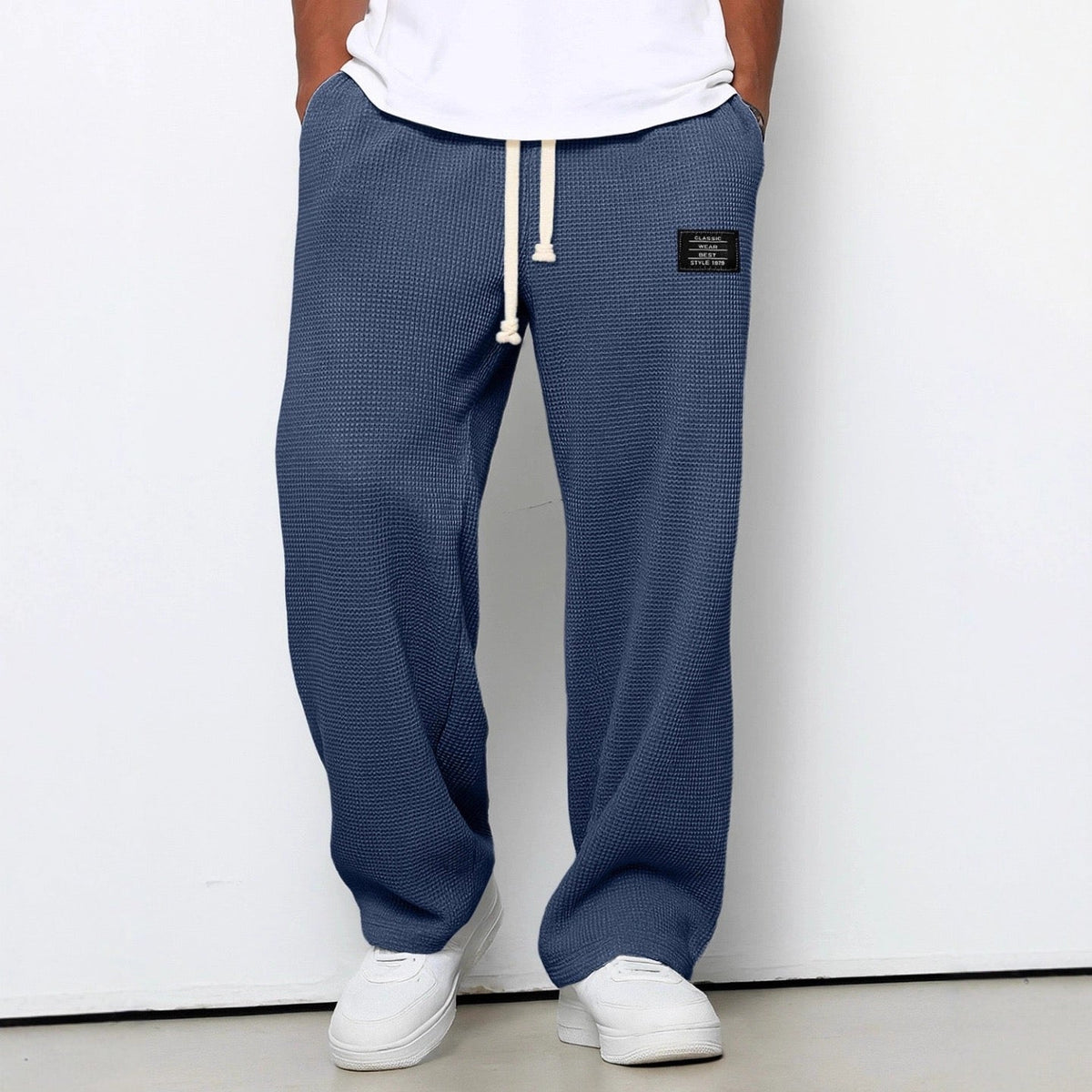 Men's Relaxed Straight Leg Trousers with Adjustable Waistband - image 6