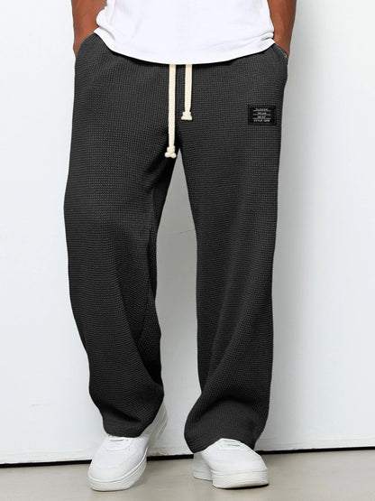 Men's Relaxed Straight Leg Trousers with Adjustable Waistband - image 7