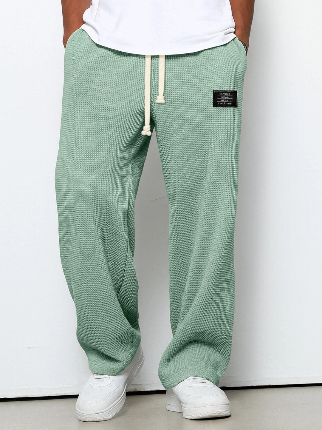 Men's Relaxed Straight Leg Trousers with Adjustable Waistband - image 5