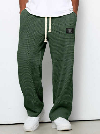 Men's Relaxed Straight Leg Trousers with Adjustable Waistband - image 9