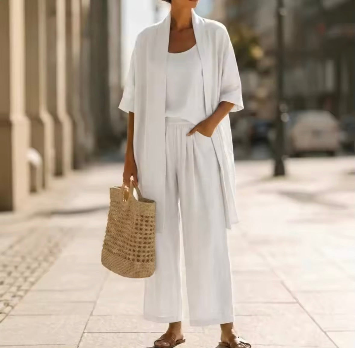 Women's Linen Look Three-Piece Set - image 3