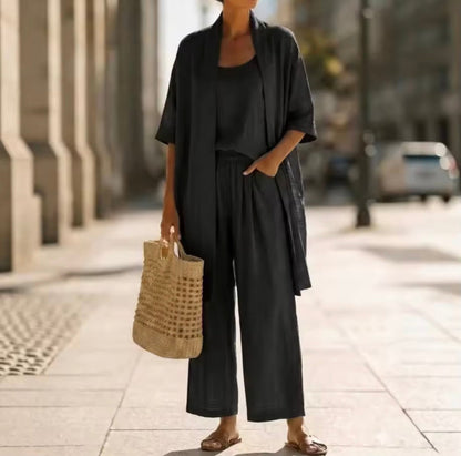 Women's Linen Look Three-Piece Set - image 4