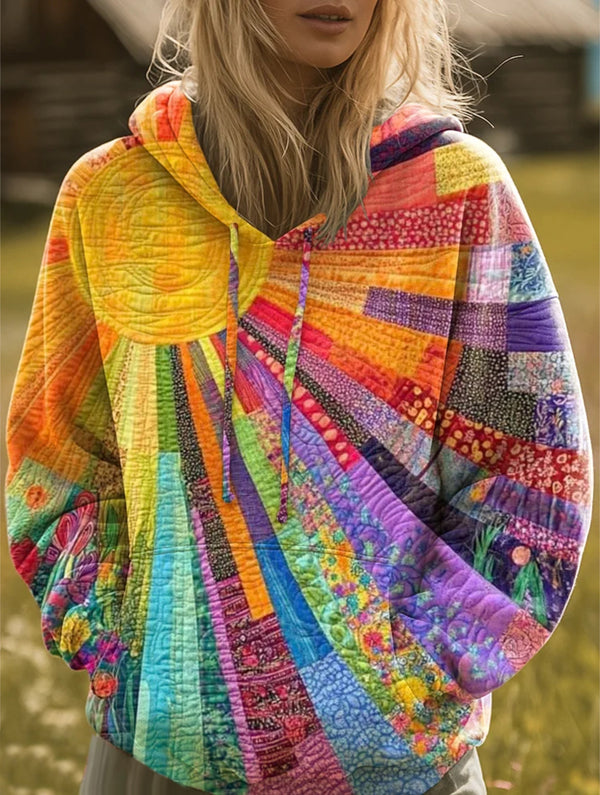 Women's Sunburst Patchwork Hoodie in Multicolour - image 1