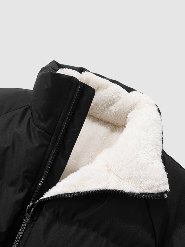 Women's Lined Puffer Jacket - lining detail