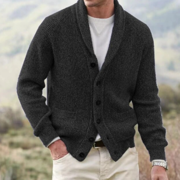 Men's Vintage Style V-Neck Knit Cardigan - image 1