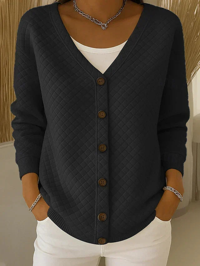 Leonor | Quilted Knit Jacket with Buttons