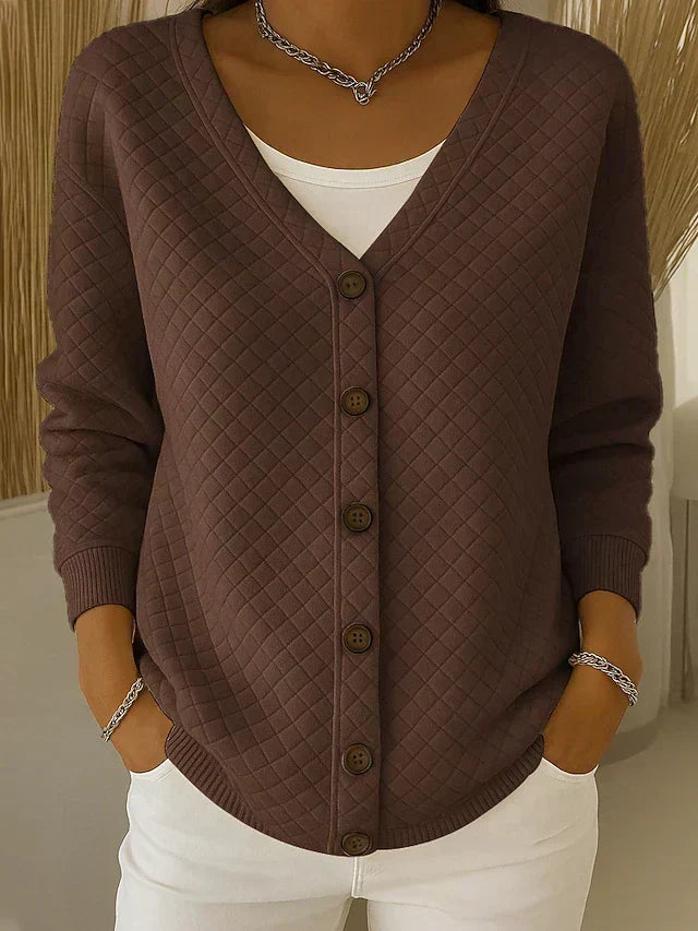 Leonor | Quilted Knit Jacket with Buttons