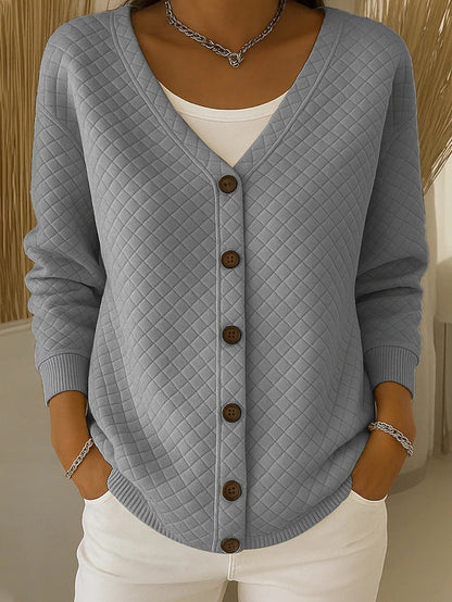 Leonor | Quilted Knit Jacket with Buttons